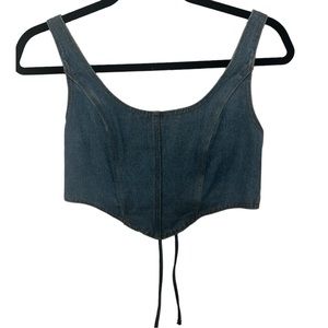 PrettyLittleThing denim Corset Top